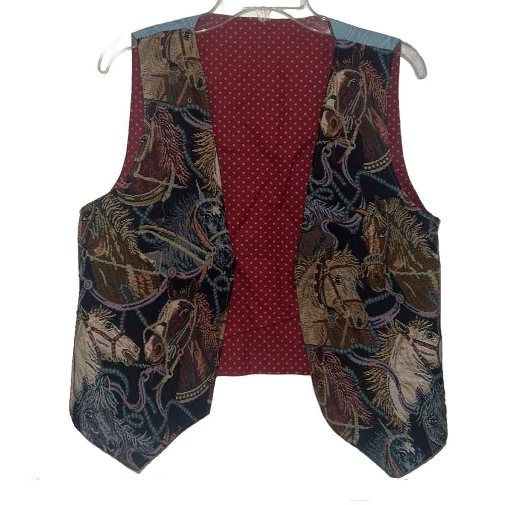 Handmade Vintage Western Vest With Horse Pattern